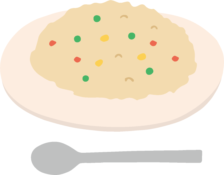 ケトン食のチャーハンのイラスト